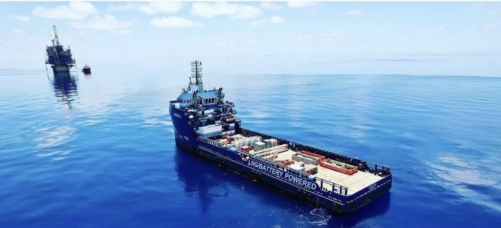 Harvey Gulf vessels at Port Fourchon operations facility
